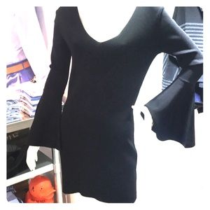 Central Park West dress with flair sleeve